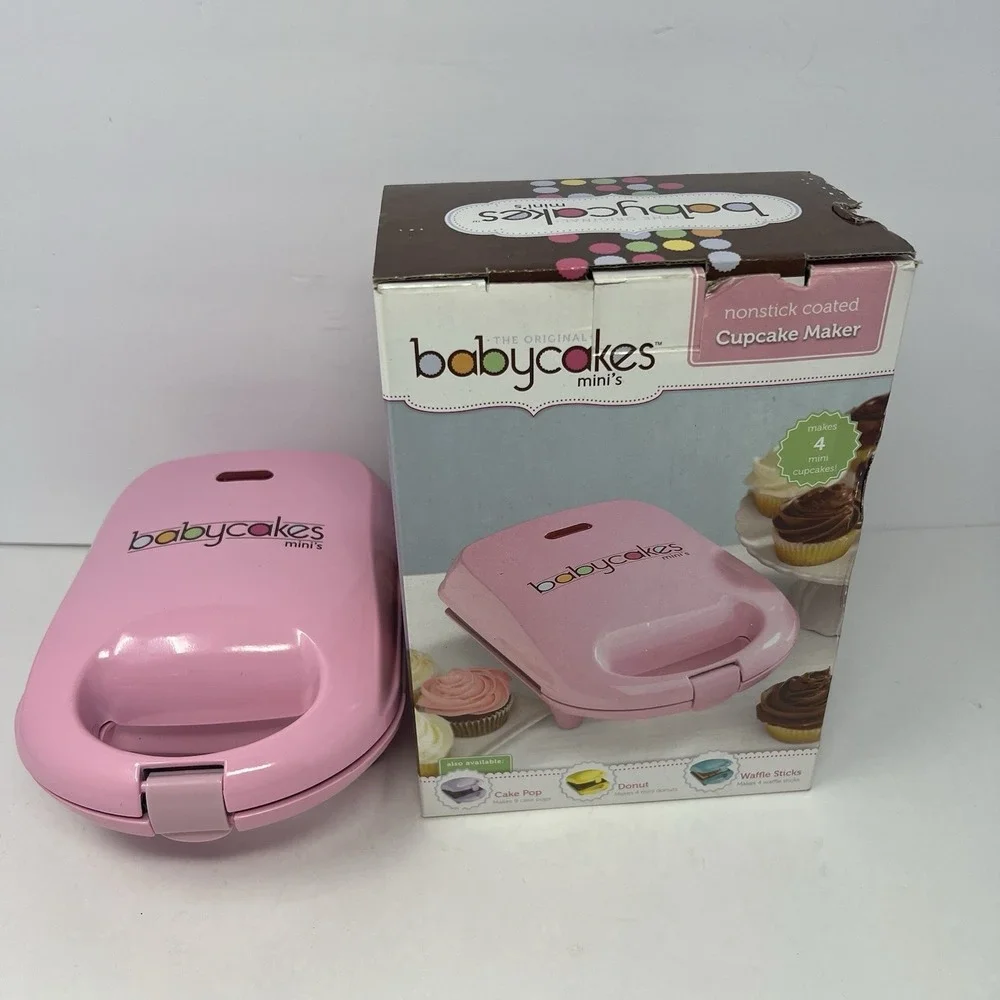 Babycakes Minis 4 Mini Cupcake Maker Nonstick Coated Baking Plate - Tested Works